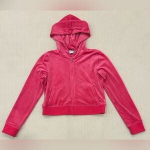 Juicy Couture Y2K hooded velour full zip jacket hot pink size medium